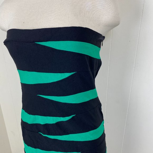 Joyce Leslie Black & Green Bodycon Dress Large - Picture 2 of 6